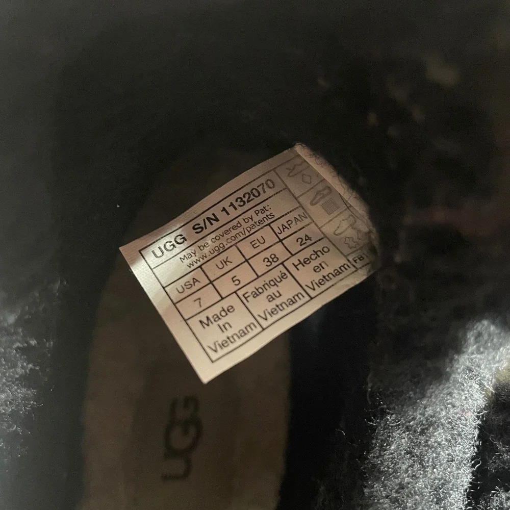 UGG Raincloud Clear Boots Womens 7 Waterproof Rain Rubber Wool Blend Lined